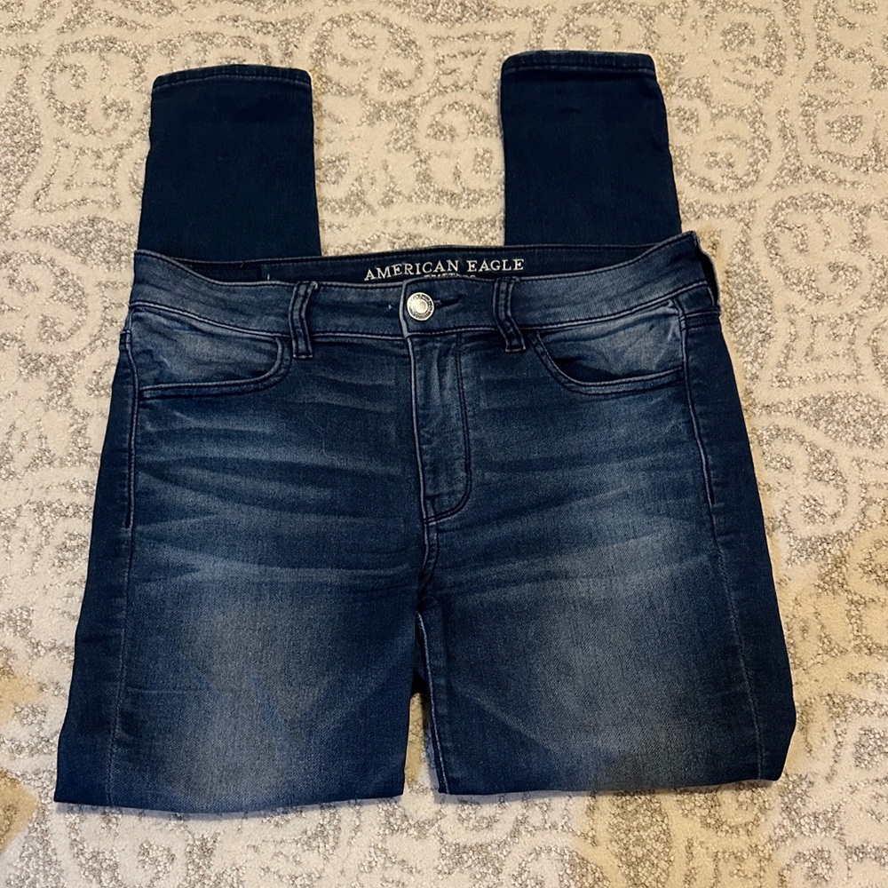 American Eagle Outfitters Women's Dark Blue Skinny Jeans